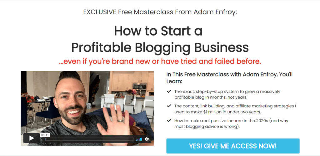 Adam Enfroy selling online courses