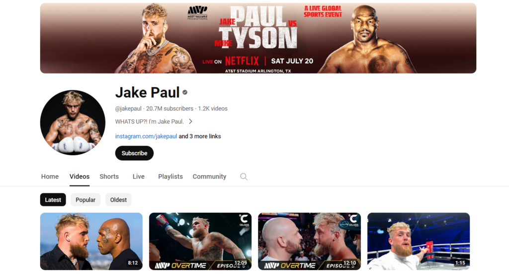 Jake Paul YouTube Channel
