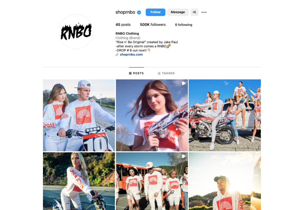 RNBO (Rise N Be Original) Clothing Instagram