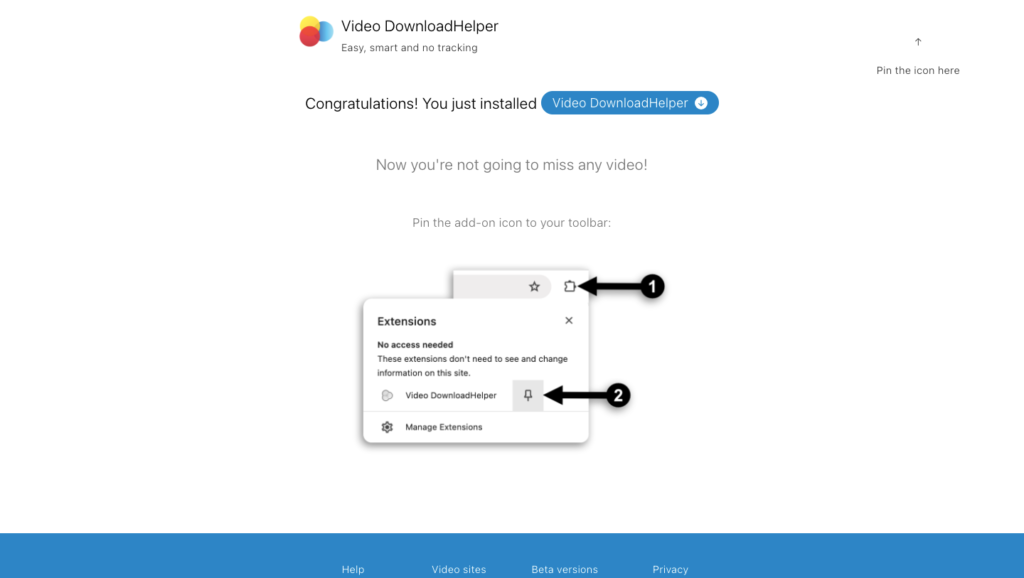 Download Video DownloadHelper extension