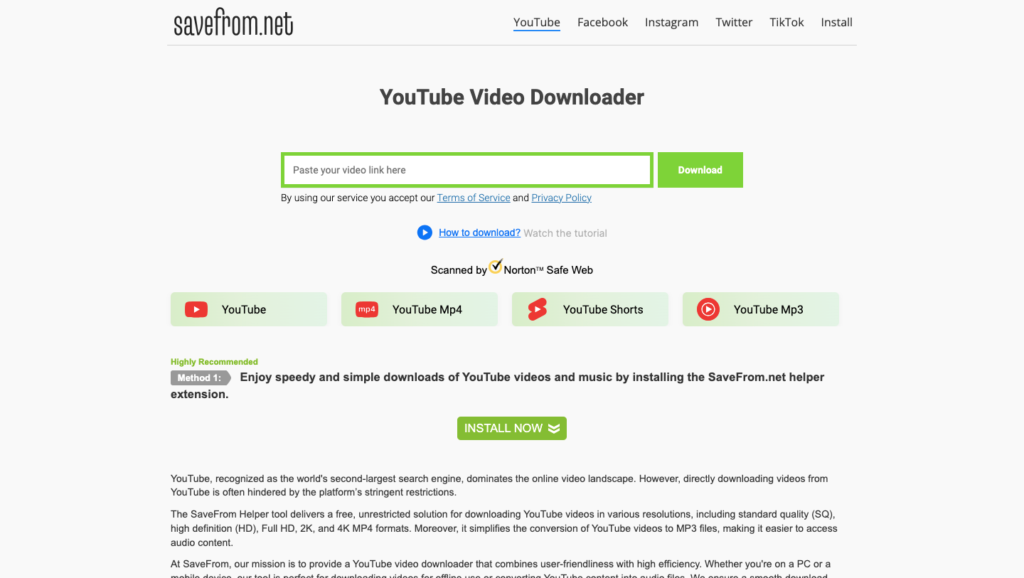 SaveFrom.net YouTube Video Downloader: how to download a video from youtube to your phone