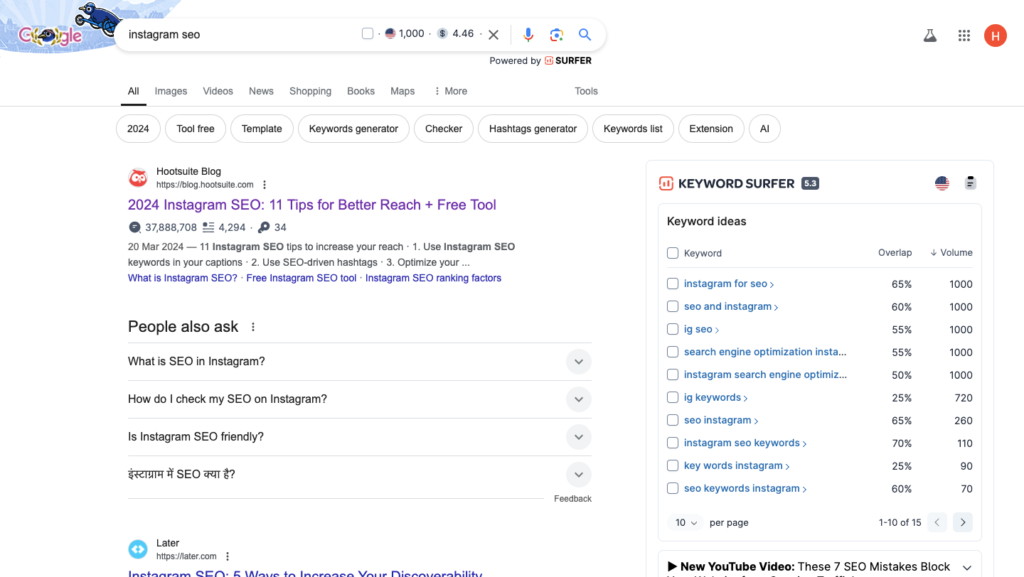 Keyword Surfer Chrome Extension