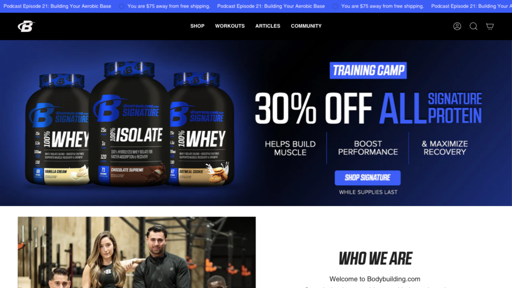 Bodybuilding.com - fitness supplement affiliate programs