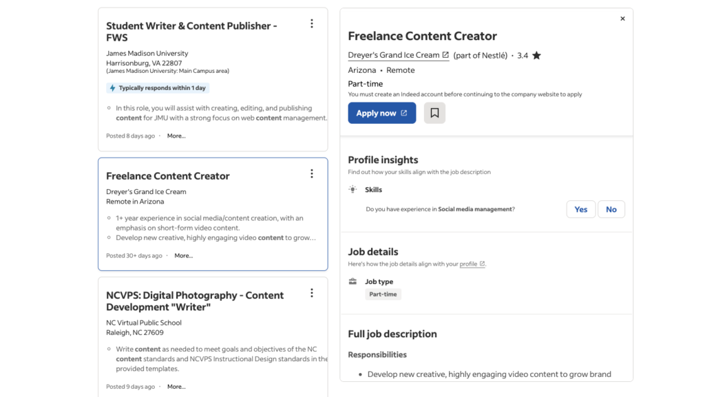 Freelance Content Writer jobs for college students online