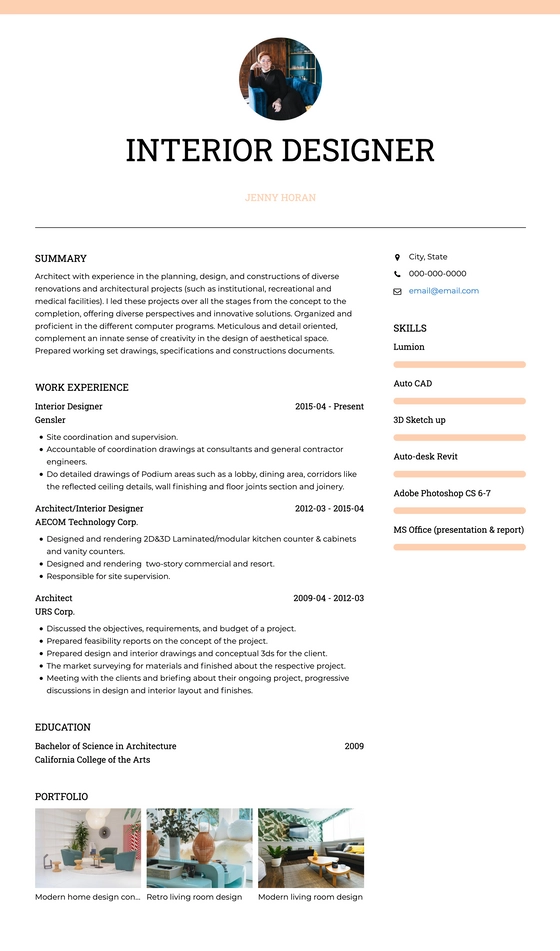 Interior Designer Resume