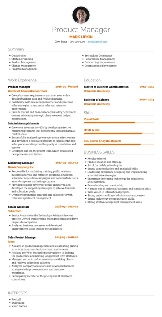 Product Manager Resume